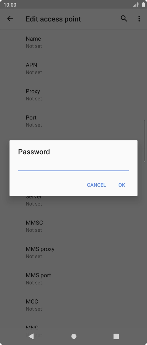 Key in secure and press OK. Key in secure and press OK.
