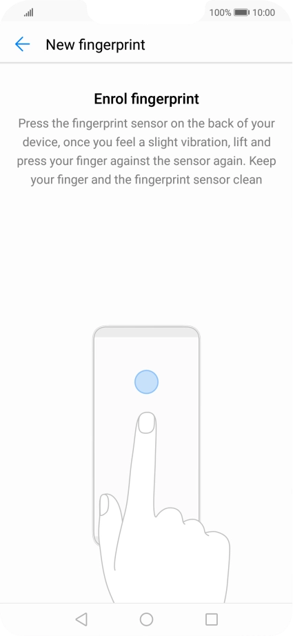 Follow the instructions on the screen to create the phone lock code using your fingerprint. Follow the instructions on the screen to create the phone lock code using your fingerprint.