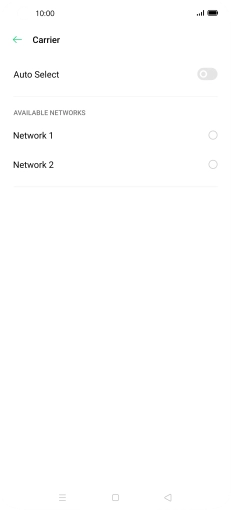 Press the required network. Press the required network.