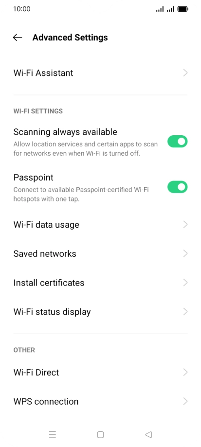 Press Wi-Fi Assistant. Press Wi-Fi Assistant.