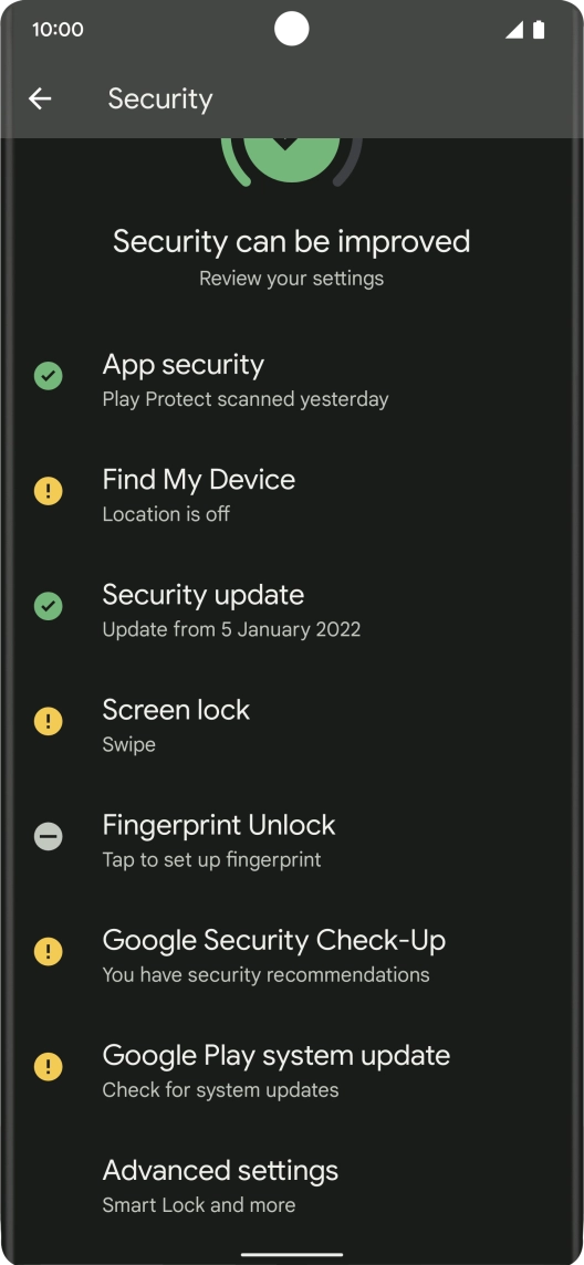 Press Advanced settings. Press Advanced settings.