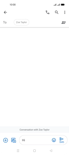 Press the send icon when you've finished your SMS. Press the send icon when you've finished your SMS.