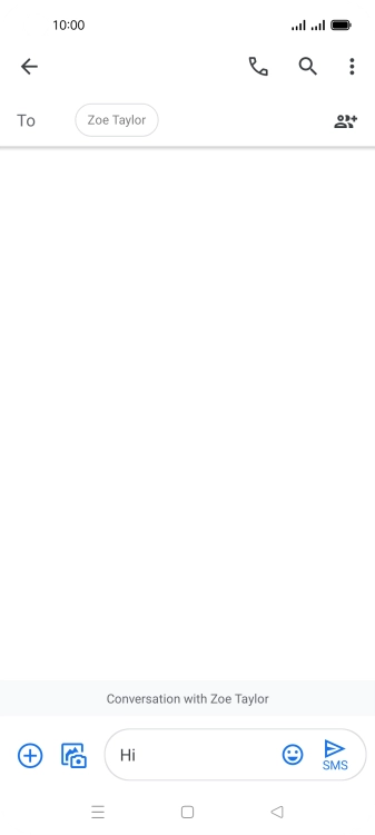 Press the send icon when you've finished your SMS. Press the send icon when you've finished your SMS.