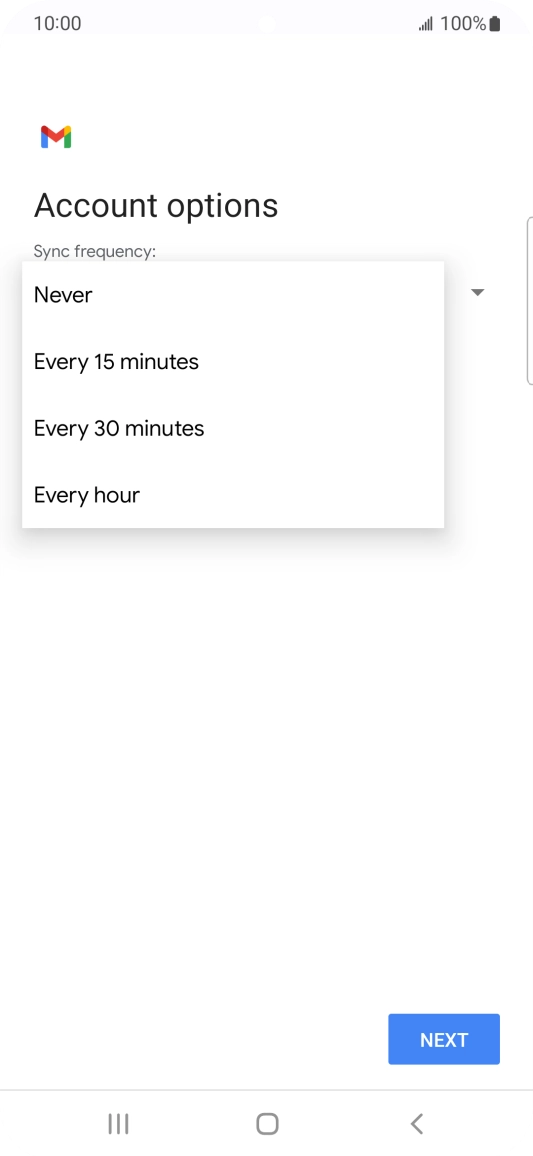 Press the required setting. Press the required setting.
