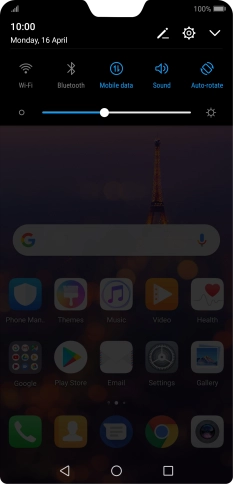 Press the settings icon. Press the settings icon.