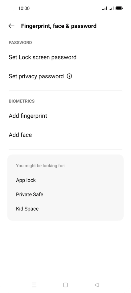 Press Add fingerprint. Press Add fingerprint.