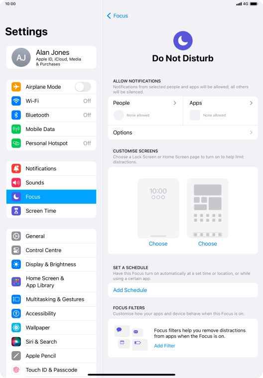 Press People and follow the instructions on the screen to select which contacts you would like to receive calls and notifications from when Do Not Disturb is turned on. Press People and follow the instructions on the screen to select which contacts you would like to receive calls and notifications from when Do Not Disturb is turned on.