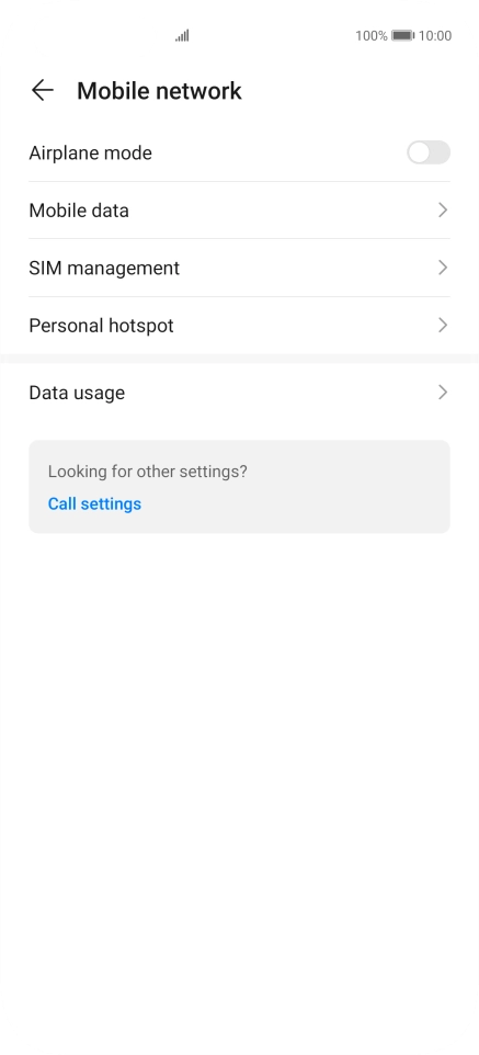 Press Mobile data. Press Mobile data.