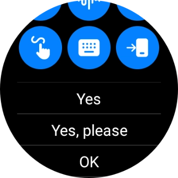 Press the required reply. Press the required reply.