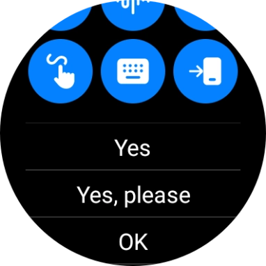 Press the required reply. Press the required reply.