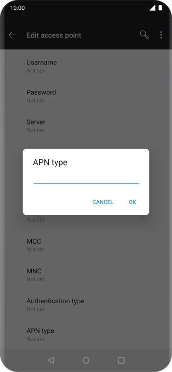 Key in default and press OK. Key in default and press OK.