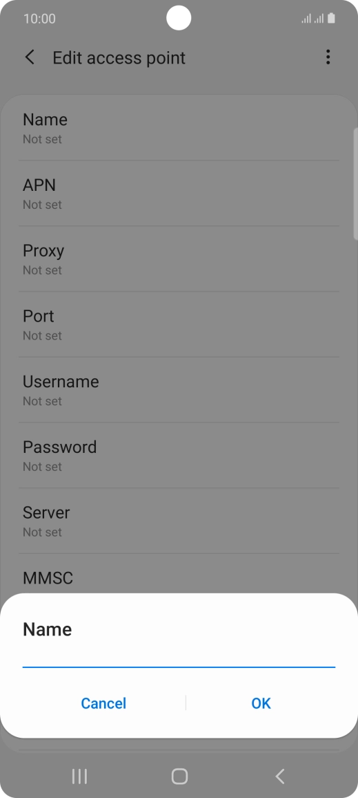 Key in EE Internet and press OK. Key in EE Internet and press OK.