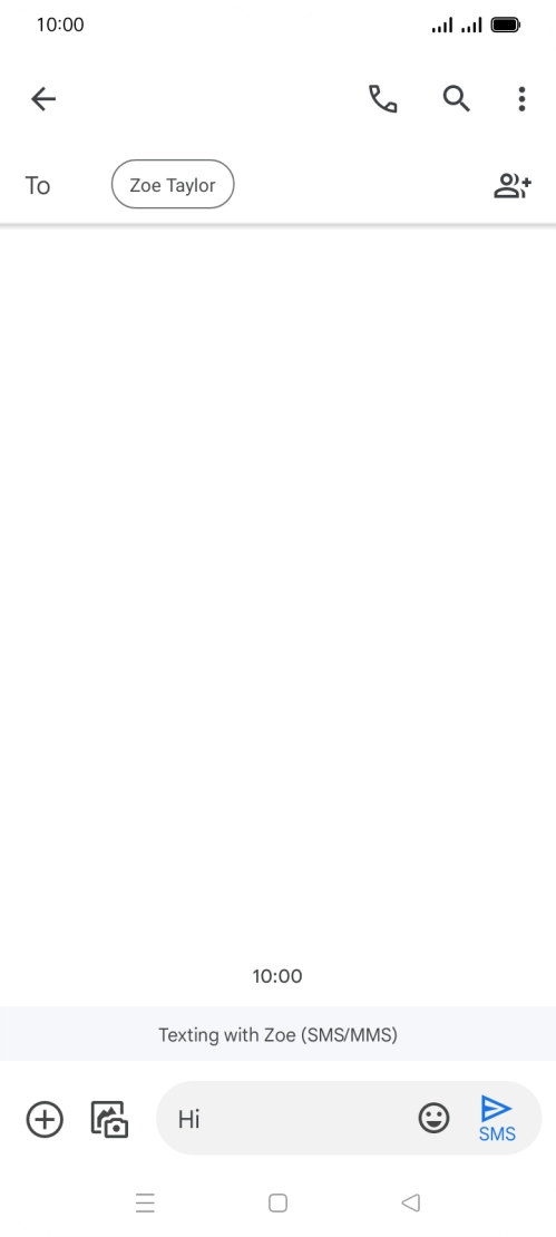 Press the send icon when you've finished your SMS. Press the send icon when you've finished your SMS.