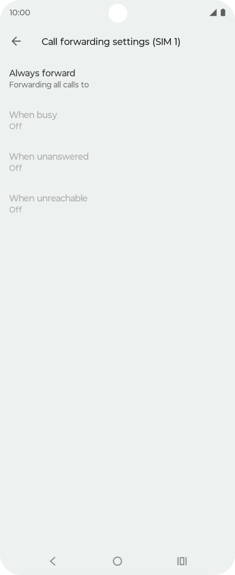 Press the required divert type. Press the required divert type.