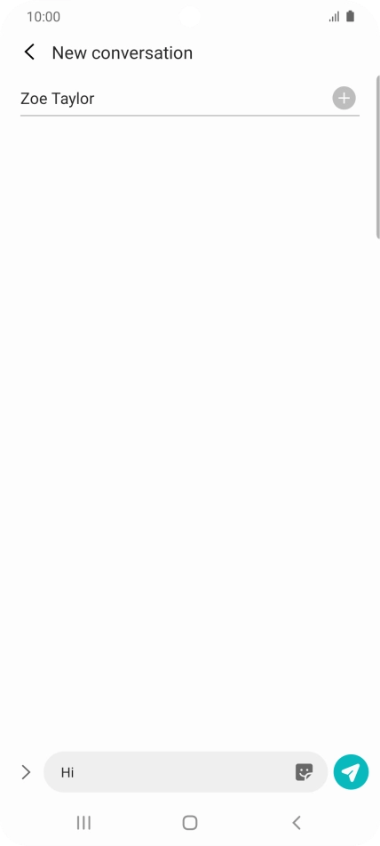 Press the send icon when you've finished your SMS. Press the send icon when you've finished your SMS.