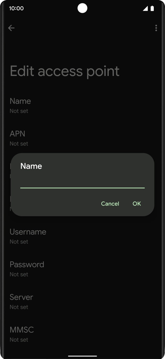 Key in EE Internet and press OK. Key in EE Internet and press OK.