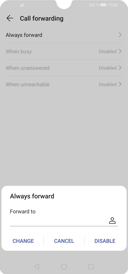 Press DISABLE. Press DISABLE.