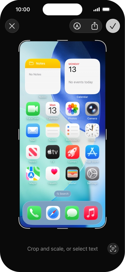 Follow the instructions on the screen to edit and save your screenshot. Follow the instructions on the screen to edit and save your screenshot.