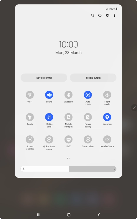 Press the settings icon. Press the settings icon.