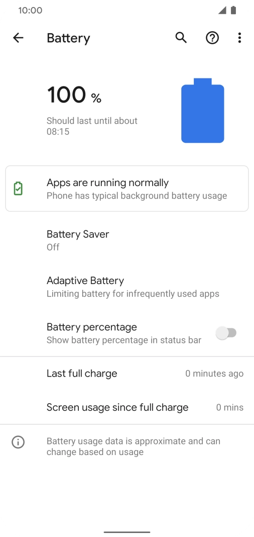 Press Battery Saver. Press Battery Saver.