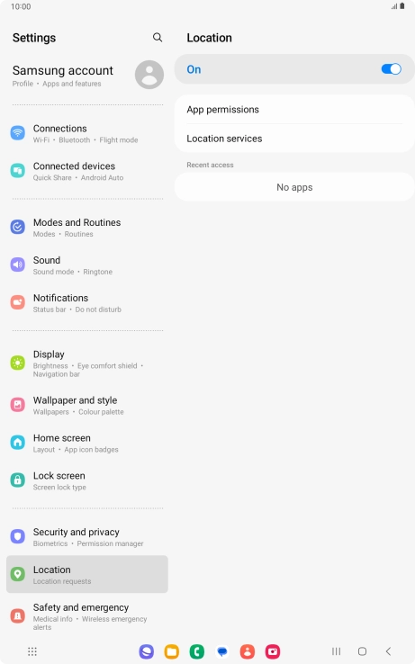 Press App permissions. Press App permissions.