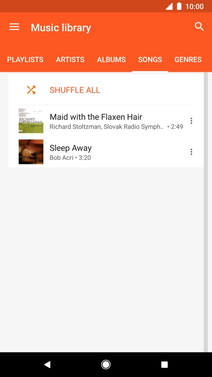 Press the required audio file. Press the required audio file.