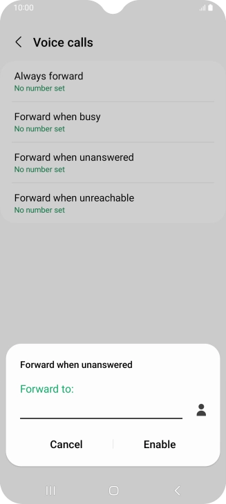 Key in +447953222222 and press Enable. Key in +447953222222 and press Enable.