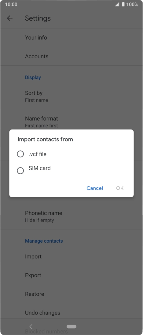 Press SIM card. Press SIM card.