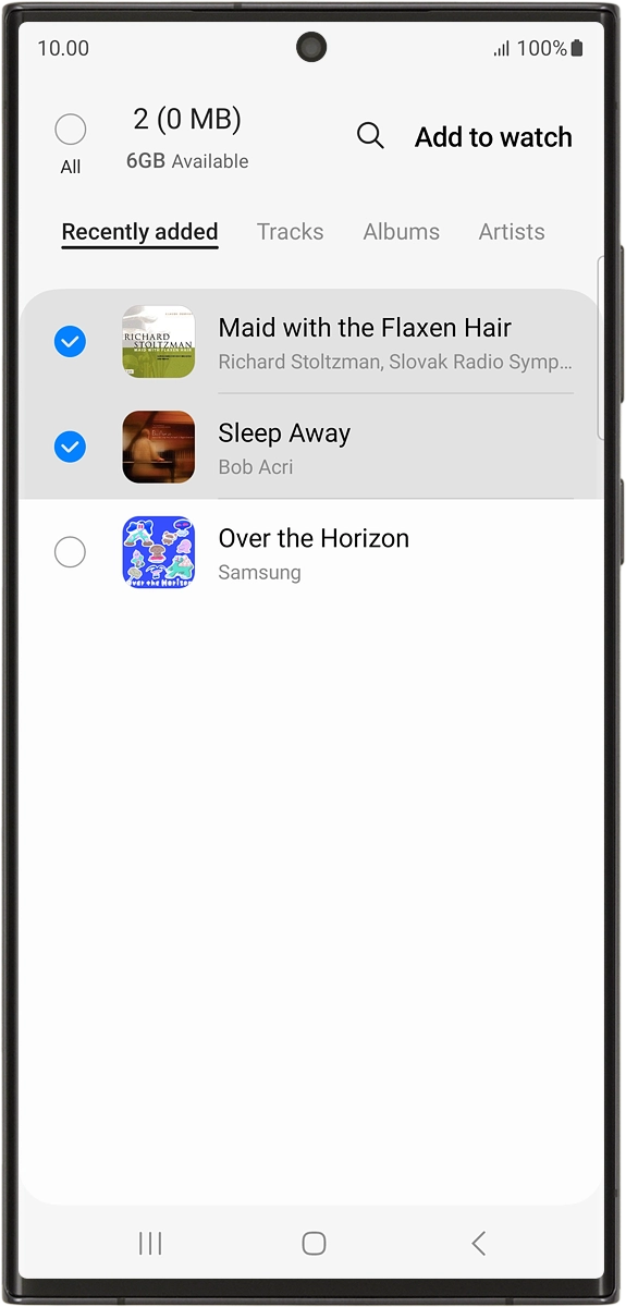 On your phone: Press Add to watch. On your phone: Press Add to watch.