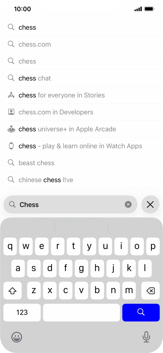 Press the search icon. Press the search icon.