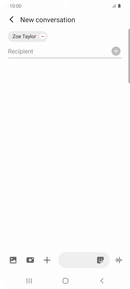Press the text input field and write the text for your text message. Press the text input field and write the text for your text message.