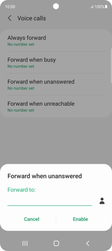 Key in +447953222222 and press Enable. Key in +447953222222 and press Enable.