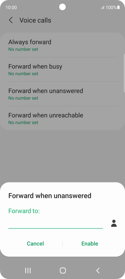 Key in +447953222222 and press Enable. Key in +447953222222 and press Enable.