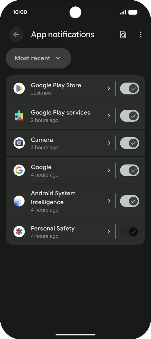 Press the drop down list. Press the drop down list.