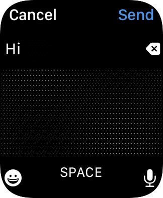 Press the microphone icon and record the message. Press the microphone icon and record the message.