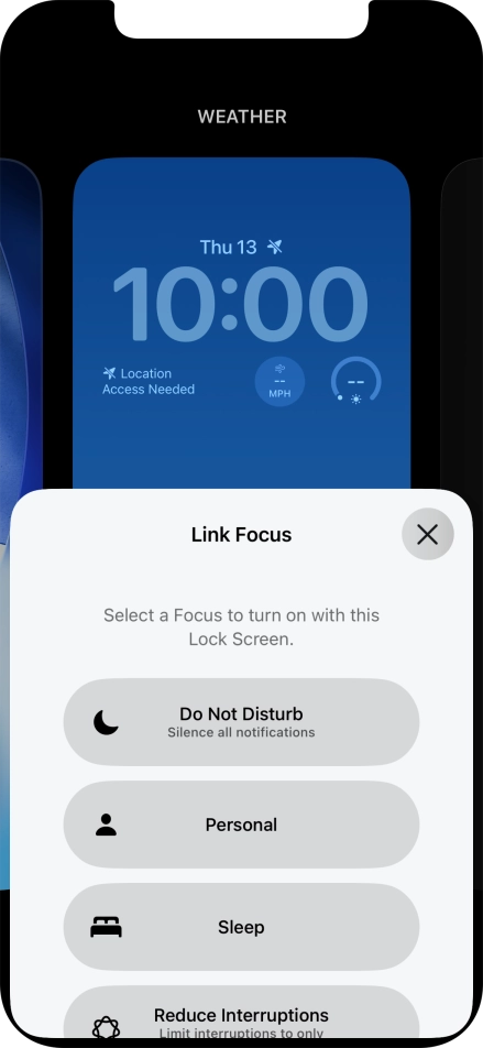 Press the required focus mode. Press the required focus mode.
