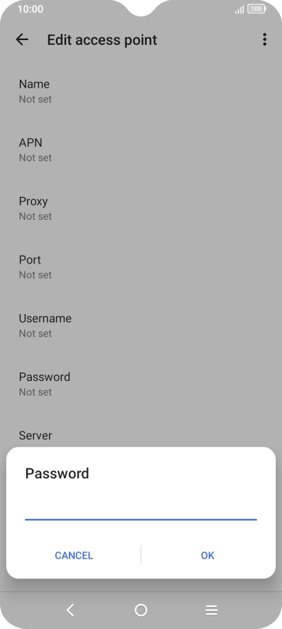 Key in secure and press OK. Key in secure and press OK.
