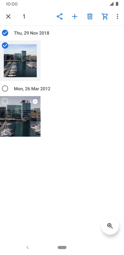 Press the required pictures or video clips to add them. Press the required pictures or video clips to add them.