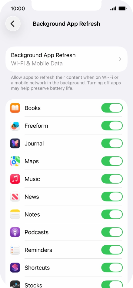 Press Background App Refresh. Press Background App Refresh.