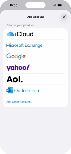 Press Add Other Account.... Press Add Other Account....