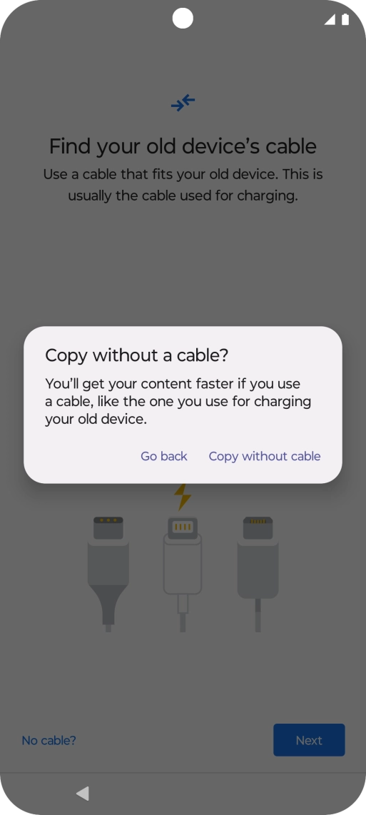 Press Copy without cable. Press Copy without cable.