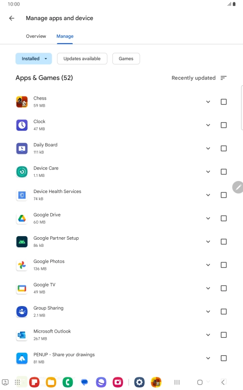 Press the required app. Press the required app.