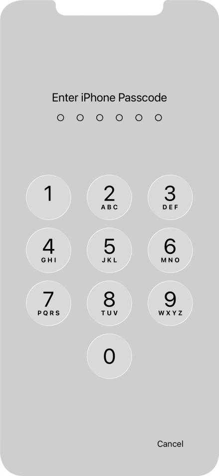 Use the phone lock code you created. Use the phone lock code you created.