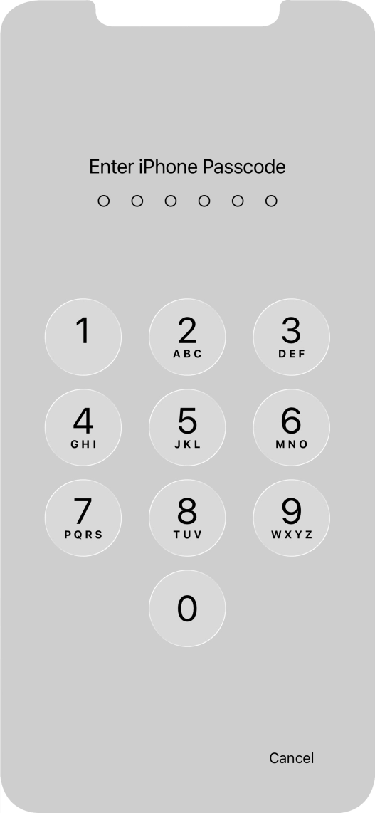 Use the phone lock code you created. Use the phone lock code you created.