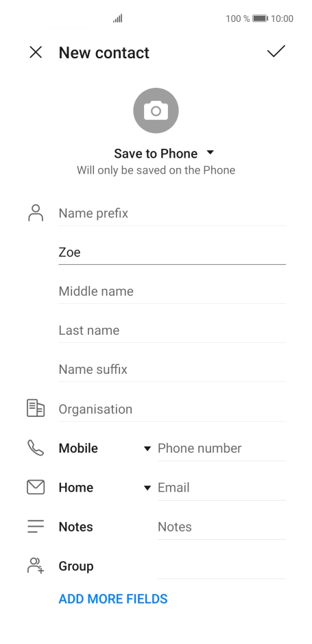 Press Last name and key in the required last name. Press Last name and key in the required last name.