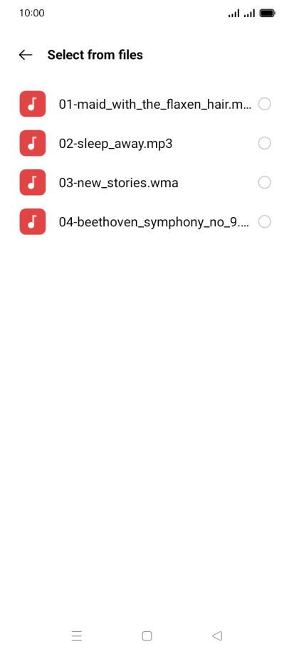 Press the required ring tones to hear them. Press the required ring tones to hear them.