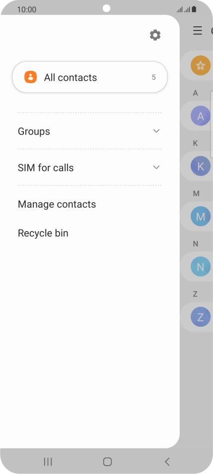 Press Manage contacts. Press Manage contacts.