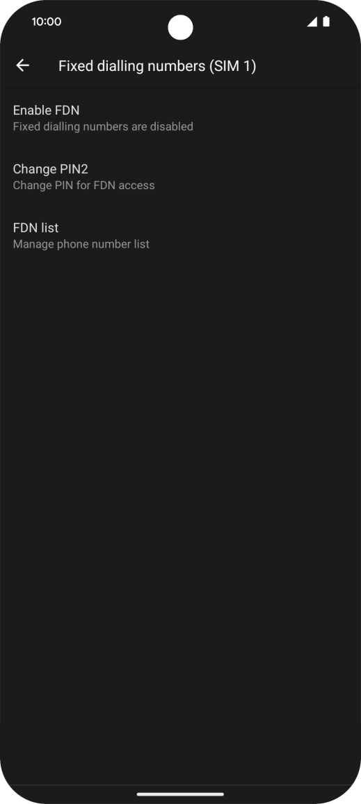 Press Enable FDN. Press Enable FDN.