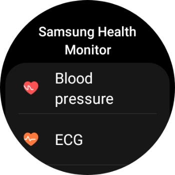 Press Blood pressure and follow the instructions on the screen to measure your blood pressure. Press Blood pressure and follow the instructions on the screen to measure your blood pressure.