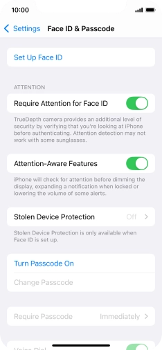 Press Turn Passcode On and key in a phone lock code of your own choice twice. Press Turn Passcode On and key in a phone lock code of your own choice twice.